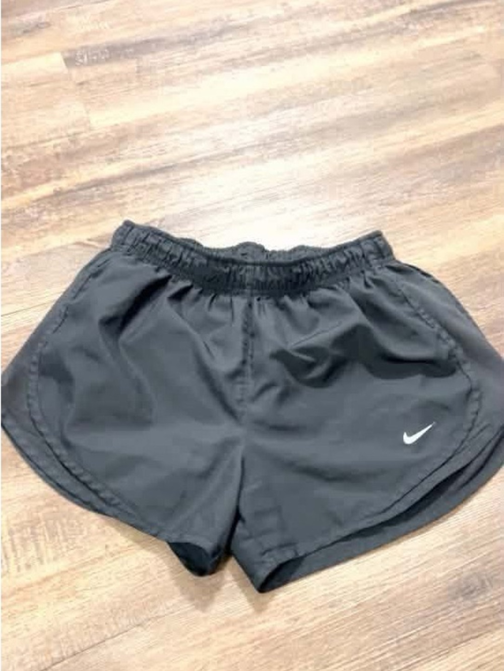 Nike Women's Black Athletic Running Shorts with White Swoosh